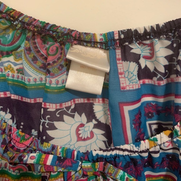 juniors sheer floral print sheer shirt large 10/12 - Picture 2 of 3